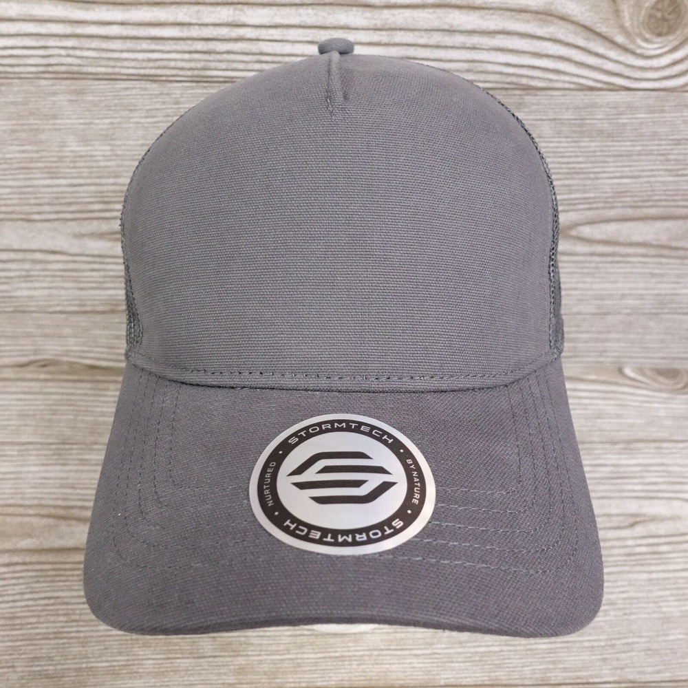 NEW! STROMTECH ONE SIZE GRAY ADJUSTABLE SNAPBACK MESH BASEBALL HAT CAP